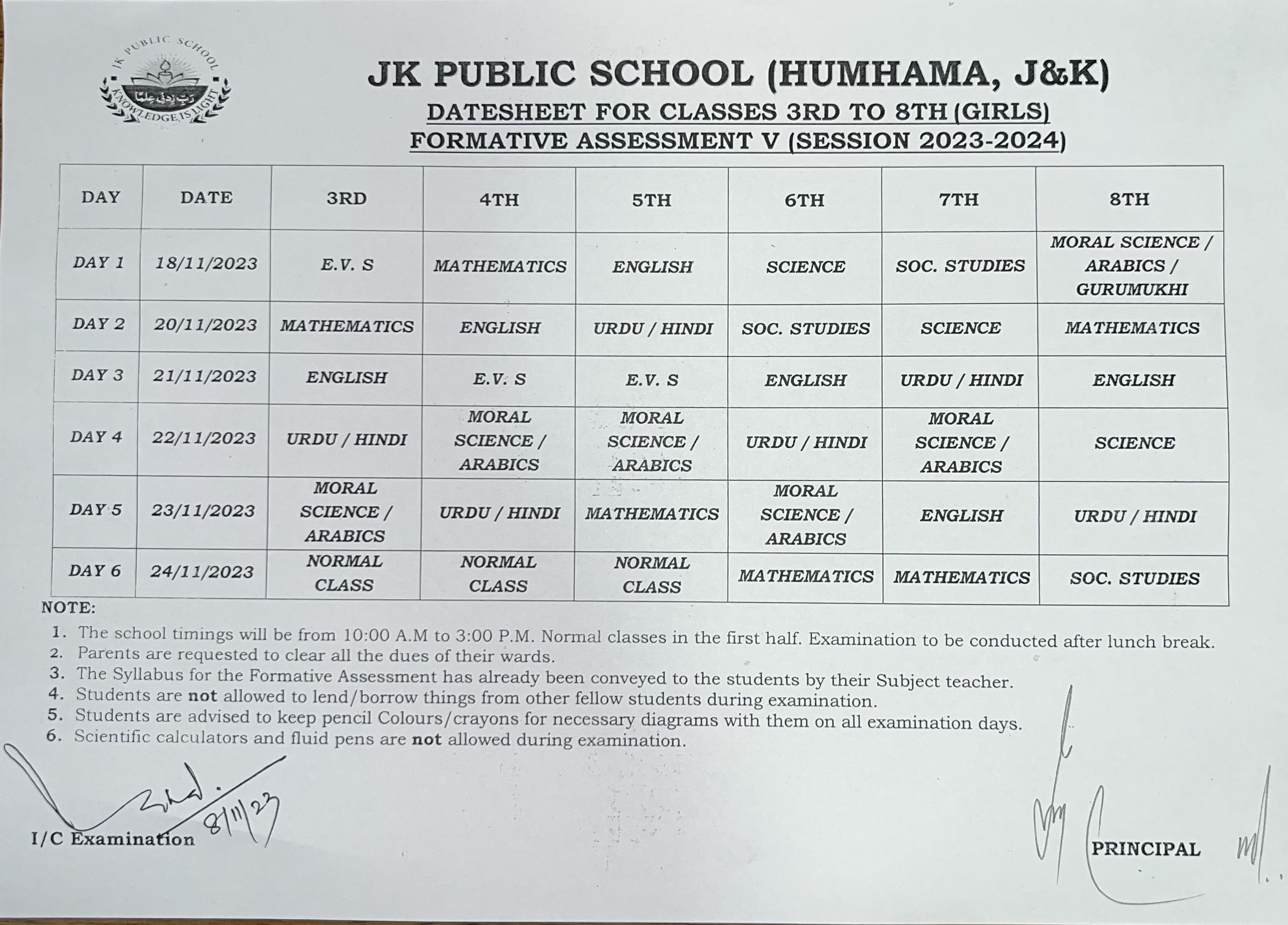 jk public school assignment 7th